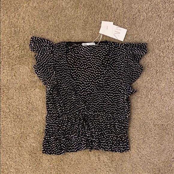 Zara Tops - Zara black & white silky midi top